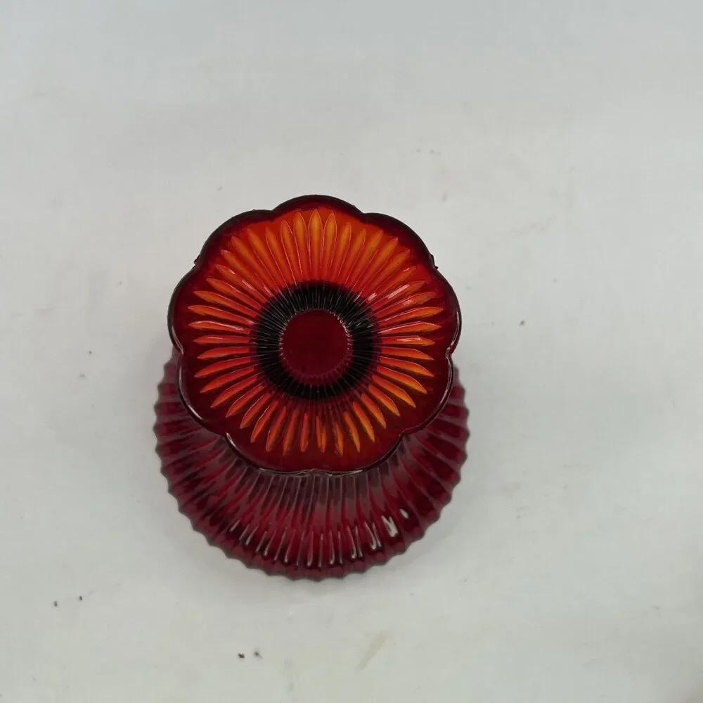 Ruby Red Fenton Unique Footed Vase 6”